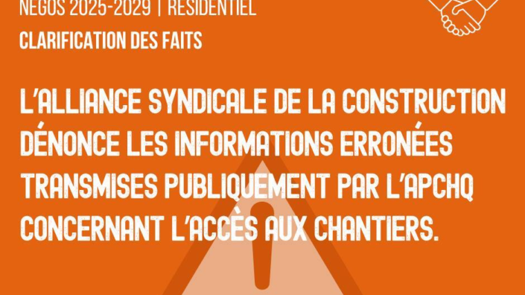 Grève dans le résidentiel - Clarification des faits