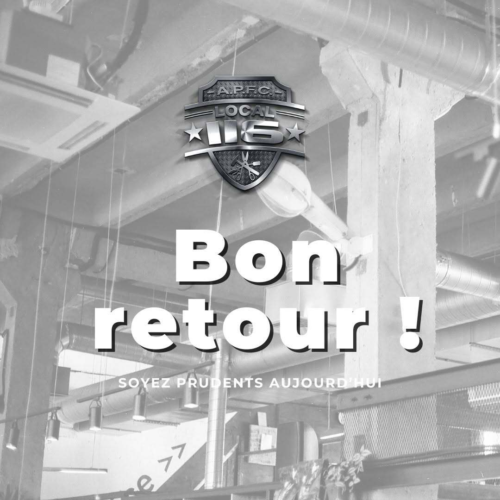 De retour à pied-d'oeuvre sur les chantiers ce matin! Soyez prudents!