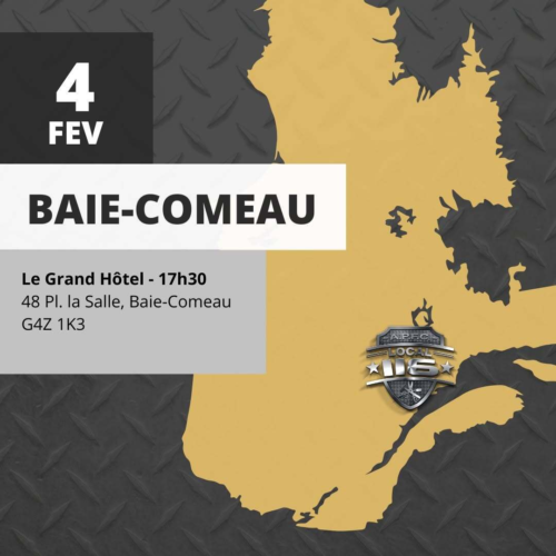 TOURNÉE PROVINCIALE!
👉 Ce soir, nous sommes à Baie-Comeau! Venez en grand nombre!