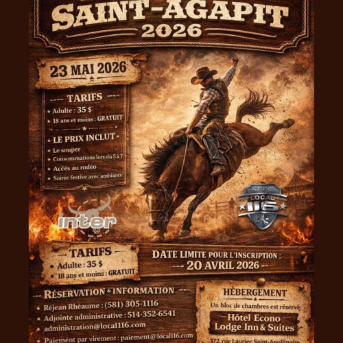 Dernière journée pour vous inscrire au Rodéo de l'INTER le 23 mai prochain!
Toutes les infos sont dans l'affiche pour vous inscrire!